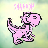 Roze T Rex Dinosaurus Raamsticker (Vel 3)