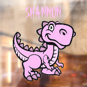 Roze T Rex Dinosaurus Raamsticker (Vel 2)