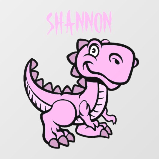 Roze T Rex Dinosaurus Raamsticker (Vel)