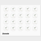 Roze T Rex Tutu Verjaardag Ronde Sticker (Vel)