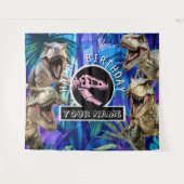 Roze T rexs Oerwoud Achtergrond Wandkleed (Voorkant (horizontaal))