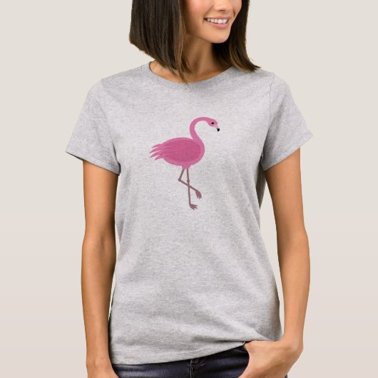 Roze T-shirt Flamingo | T-shirt (Voorkant)