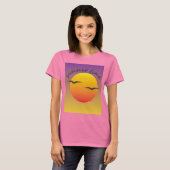 Roze t-shirt met zomerontwerp  (Voorkant volledig)