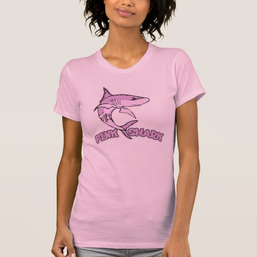Roze t-shirt voor de haaienvisserij (Voorkant)