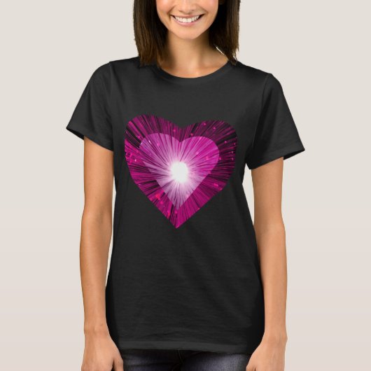 Roze T-shirt voor het hart van de vrouw (Voorkant)