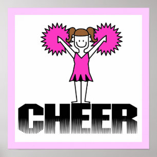 Roze T-shirts met Cheerlead en Gifts Poster