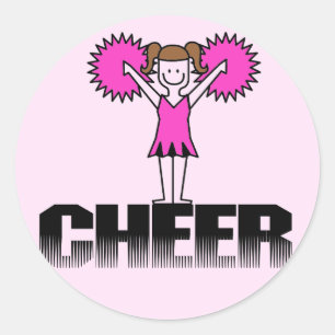 Roze T-shirts met Cheerlead en Gifts Ronde Sticker