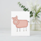 Roze T-shirts, roze roodrokken Briefkaart (Staand voorkant)