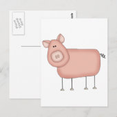 Roze T-shirts, roze roodrokken Briefkaart (Voorkant / Achterkant)