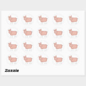 Roze T-shirts, roze roodrokken Ronde Sticker (Vel)