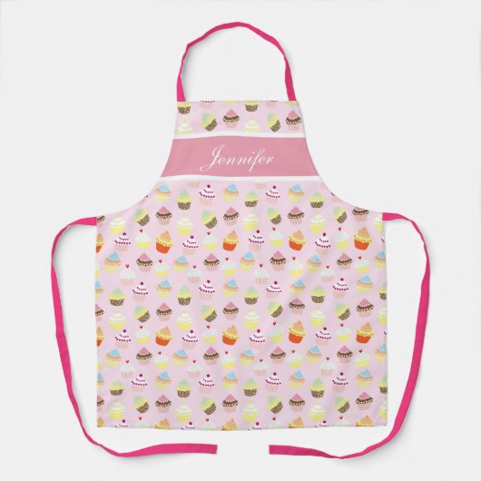 Roze Taart Apron voor Meisjes Schort (Voorkant)
