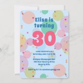 Roze Taart Bubbels grillige VERJAARDAG PARTIJ Cust Kaart (Achterkant)