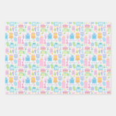 Roze Taart Cadeaus Ballonnen 35e Verjaardag Inpakpapier Vel (Voorkant 2)