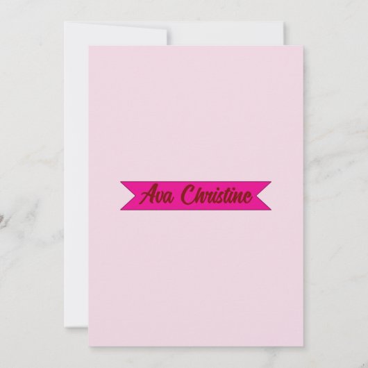 Roze taart, Cadeaus, ballonnen, Pet meisjes verjaa Kaart (Achterkant)