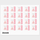 Roze Taart Save the Date Vierkante Sticker (Vel)