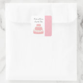 Roze Taart Save the Date Vierkante Sticker (Tas)