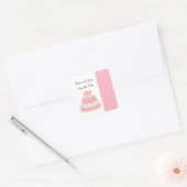 Roze Taart Save the Date Vierkante Sticker (Envelop)