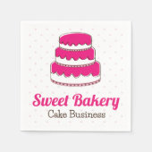 Roze taart servet met Stippen Bakkerij Verjaardag (Voorkant)