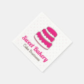 Roze taart servet met Stippen Bakkerij Verjaardag (Hoek)