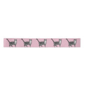 Roze Tabby kat kattekatten schattig Satin Ribbon Satijnen Lint (Voorkant)
