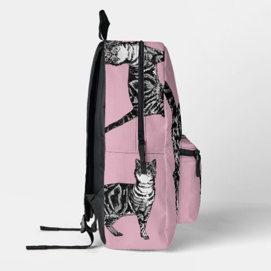 Roze Tabby Kat Katten Meisjes Rugzak (Links)