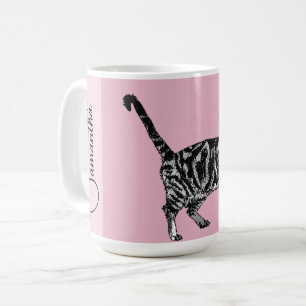 Roze Tabby Kat Katten Roze Meisjesnaam Nursery Koffiemok