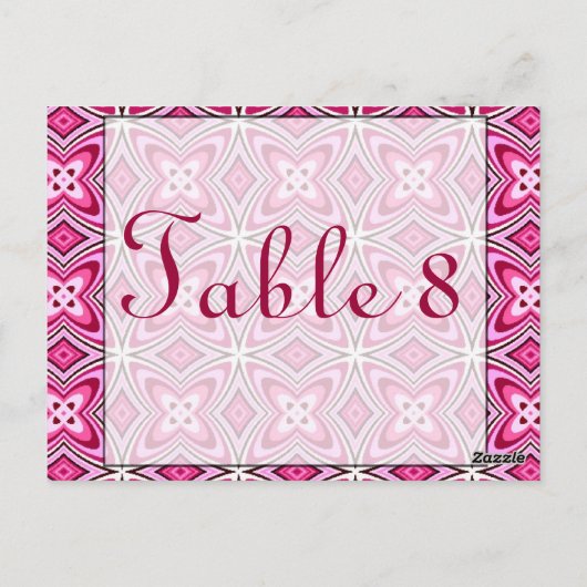 Roze tabelnummer Briefkaart (Achterkant)