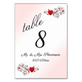 Roze tabelnummer harten kaart (Voorkant)