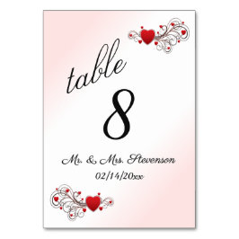 Roze tabelnummer harten kaart