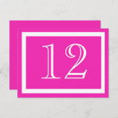 Roze tabelnummerkaarten briefkaart (Voorkant / Achterkant)