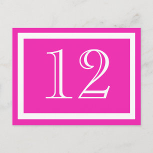 Roze tabelnummerkaarten briefkaart