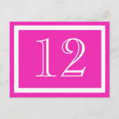 Roze tabelnummerkaarten briefkaart (Voorkant)