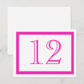 Roze tabelnummerkaarten briefkaart (Voorkant / Achterkant)