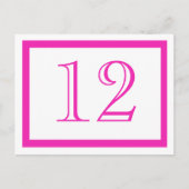 Roze tabelnummerkaarten briefkaart (Voorkant)