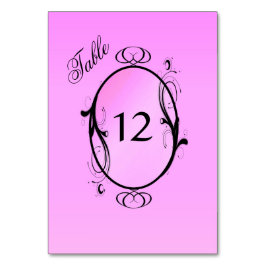 Roze tabelnummers kaart