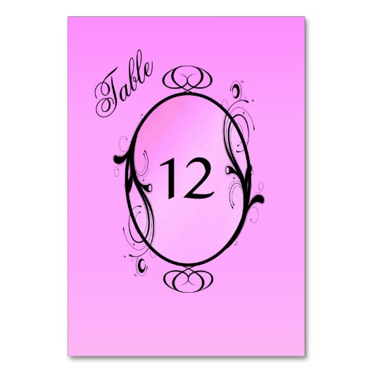 Roze tabelnummers kaart (Voorkant)