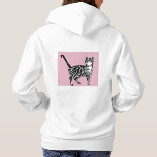 Roze tablet katten Lange hoes T-Shirt bovenaan (Achterkant)