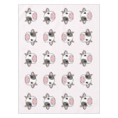 Roze tablet met gelijkmatig Koe patroon Tafelkleed (Voorkant)