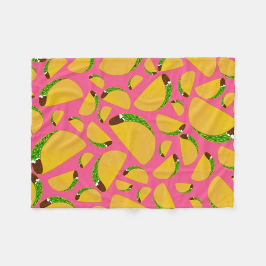 Roze tacos fleece deken (Voorkant (Horizontaal))