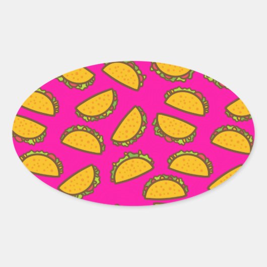 roze tacos ovale sticker (Voorkant)