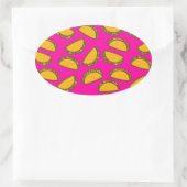 roze tacos ovale sticker (Tas)