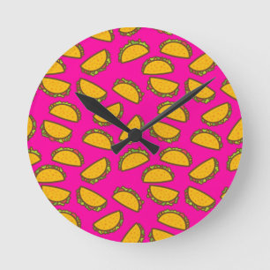 roze tacos ronde klok