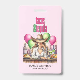 Roze Tacos Verjaardag Bachelorette Bruidsfeest Badge
