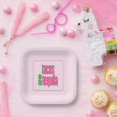 Roze Tacos Verjaardag Bachelorette Bruidsfeest Papieren Bordje (Feest)