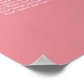 Roze Tafel Baptism Zittijd Grafiek Poster (Hoek)