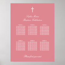 Roze Tafel Baptism Zittijd Grafiek Poster