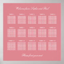 Roze Tafel Trouw Stoelen Plattegrond Poster