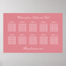Roze Tafel Trouw Stoelen Plattegrond Poster 10