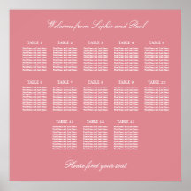 Roze Tafel Trouw Zittijd Grafiek Poster 13