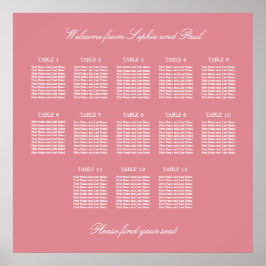Roze Tafel Trouw Zittijd Grafiek Poster 13